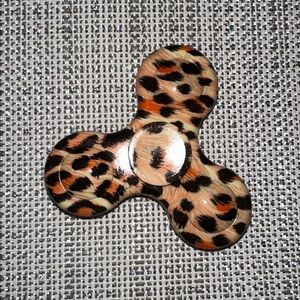 Fingertip Gyroscopic Fidget Spinner Small Orange Black Ivory Animal Print